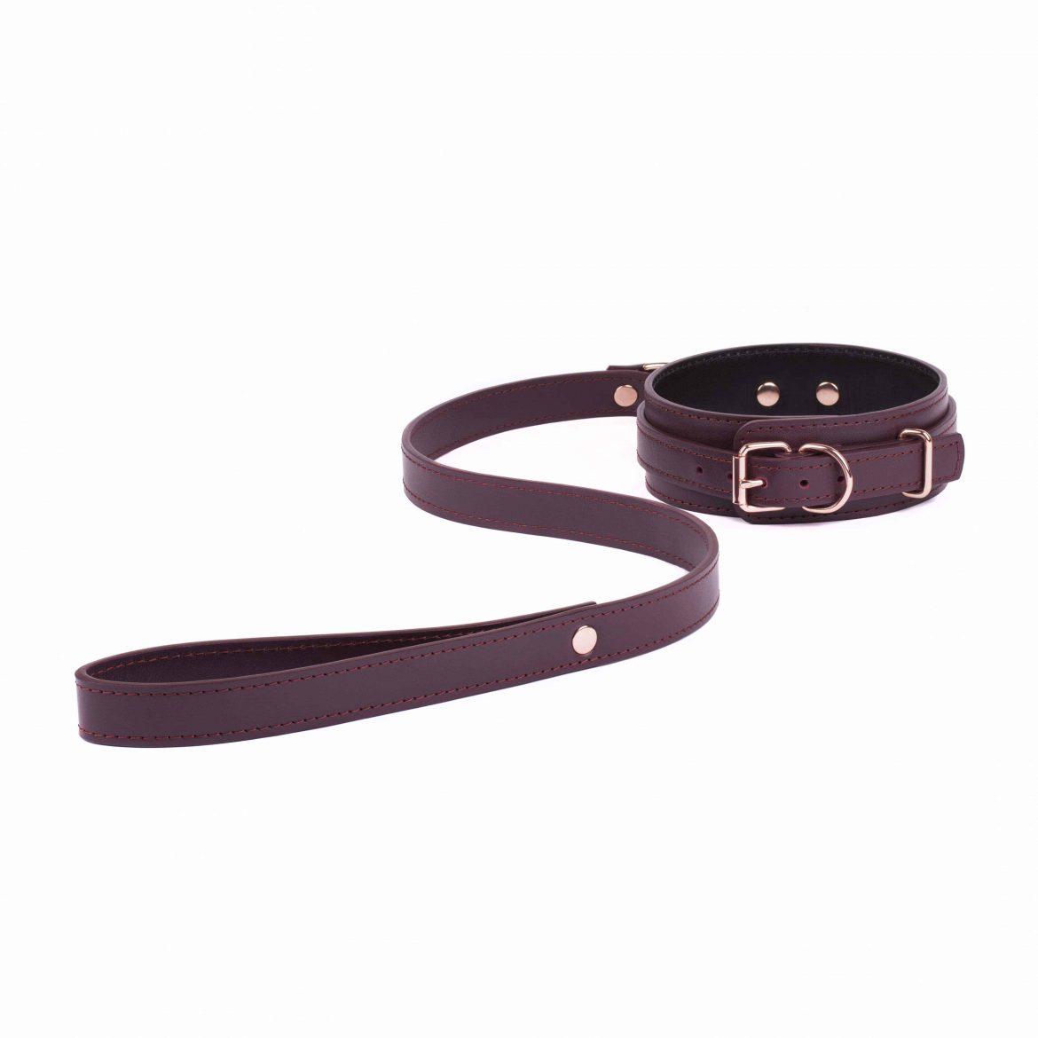 BDSM leather Bondage set collar and chain leash 19 scaled