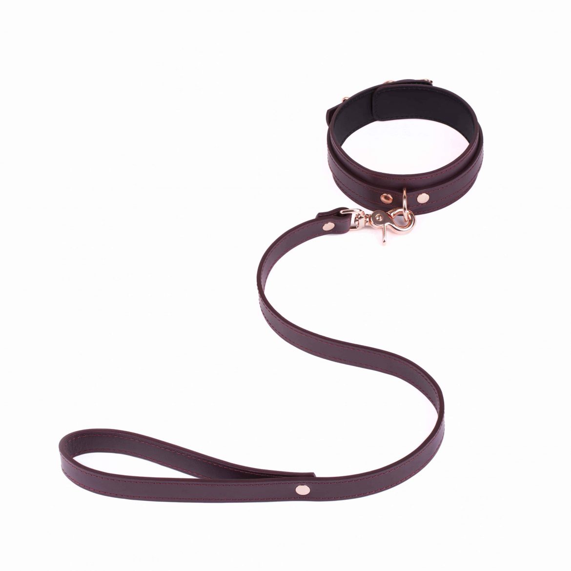 BDSM leather Bondage set collar and chain leash 23 scaled