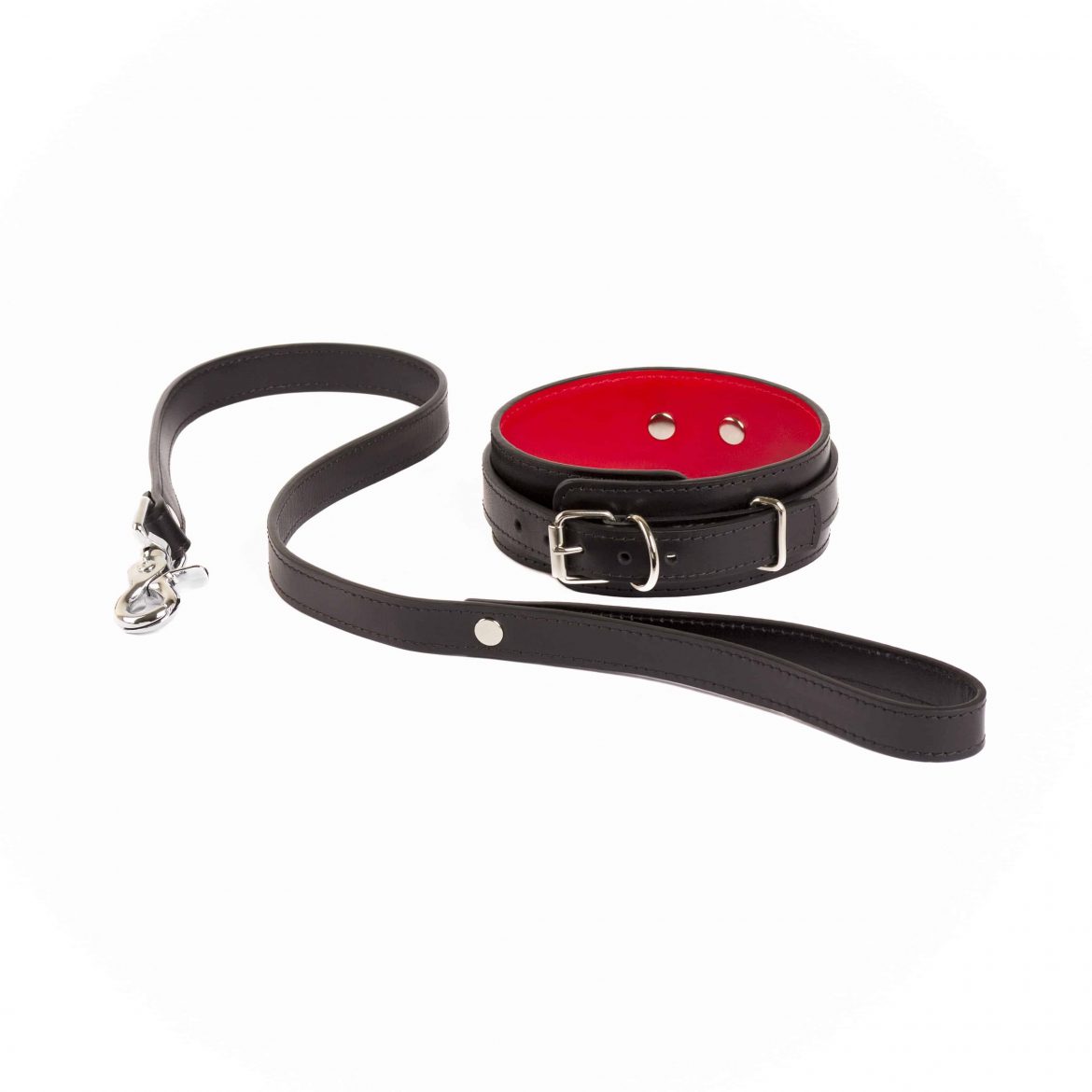 BDSM leather Bondage set collar and chain leash 6 scaled