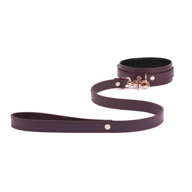 BDSM leather Bondage set collar and medium leather leash 22 scaled