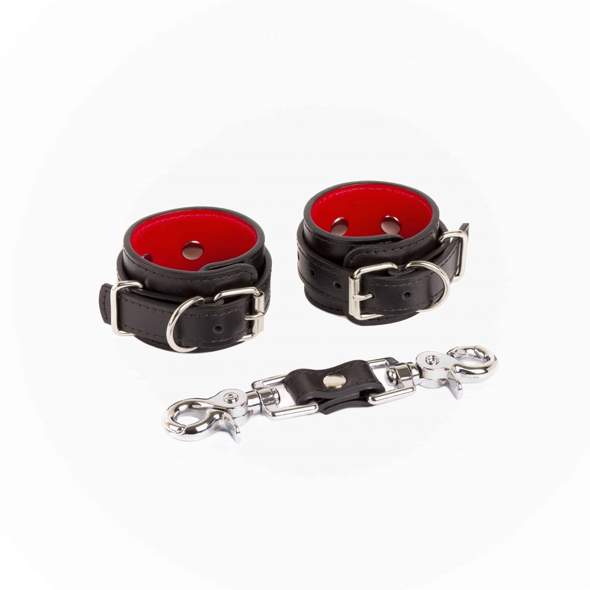 bdsm leather bondage set ankle cuffs hand cuffs and two short double fixations 2 scaled