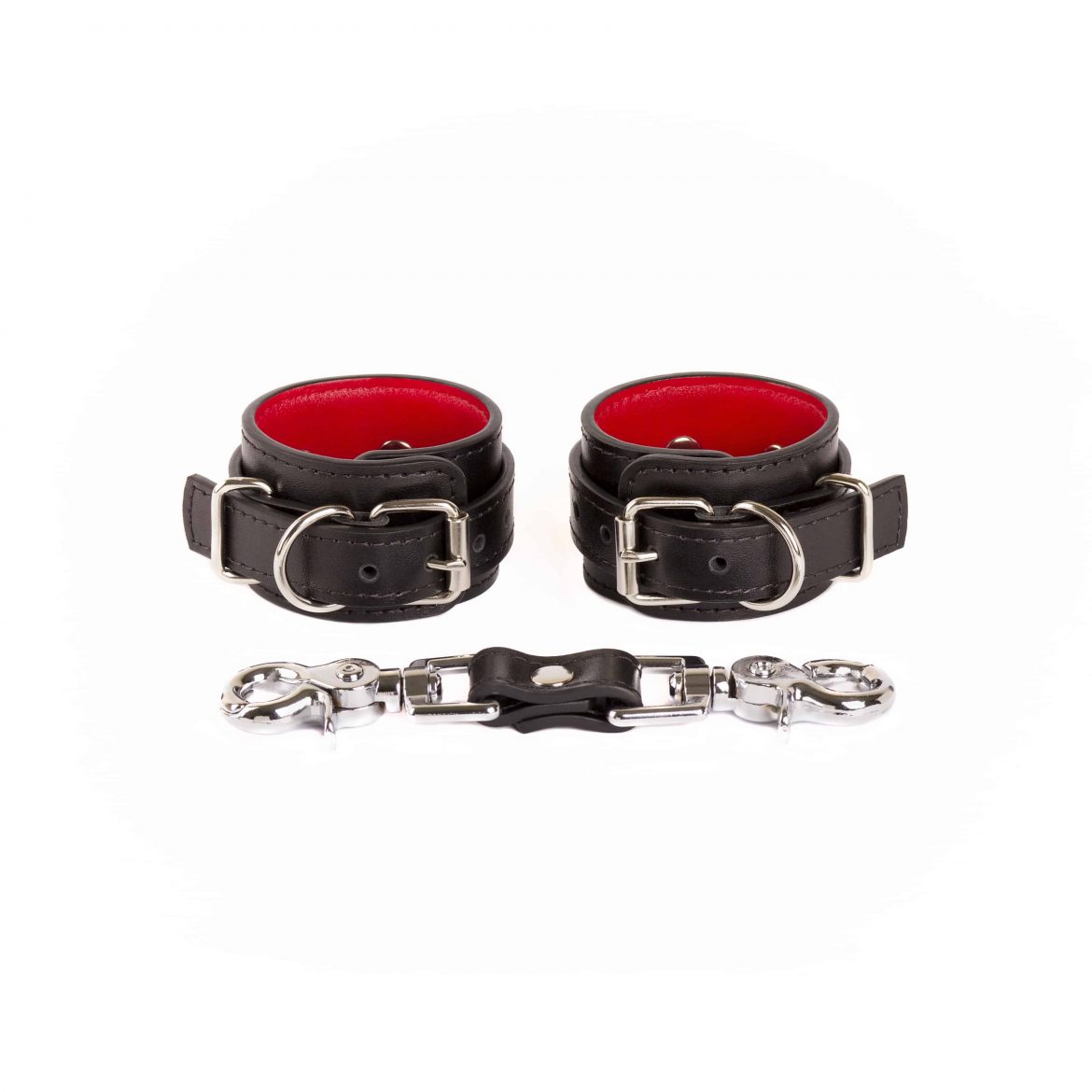 bdsm leather bondage set ankle cuffs hand cuffs and two short double fixations 6 scaled