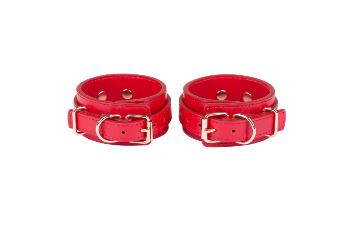 bdsm leather bondage set ankle cuffs thigh cuffs and two medium double fixations 37 scaled