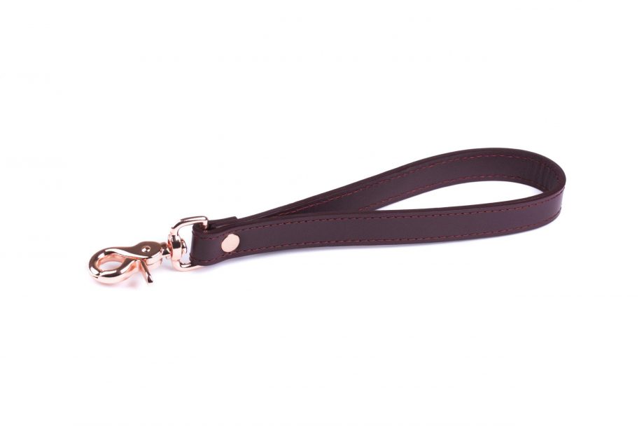 bdsm leather bondage set collar and short leather leash 633