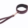 bdsm leather bondage set collar and short leather leash 733