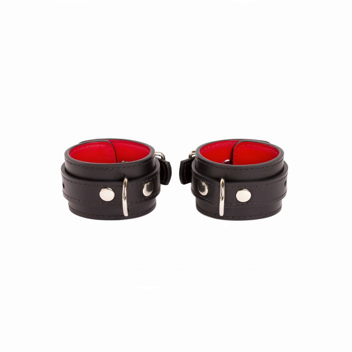 bdsm leather bondage set collar leash handcuffs pair of double fixation2 scaled