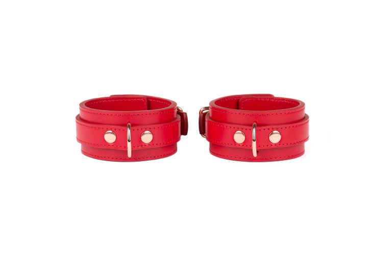 bdsm leather bondage set collar leash handcuffs pair of double fixation36 scaled