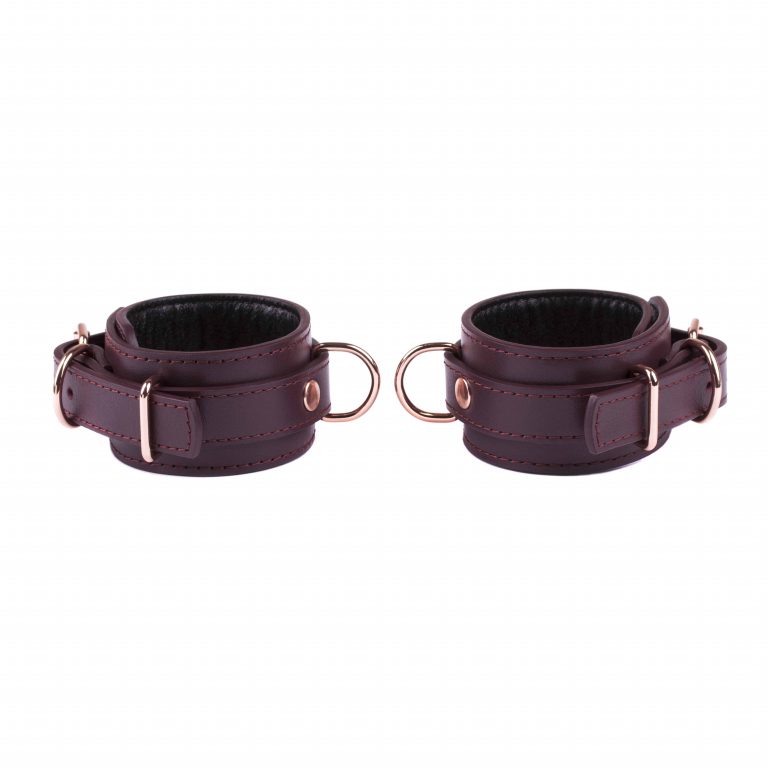 bdsm leather bondage set collar leash handcuffs pair of double fixations 12 scaled