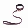 bdsm leather bondage set collar leash handcuffs pair of double fixations 21 scaled