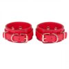bdsm leather bondage set collar leash handcuffs pair of double fixations 32 scaled