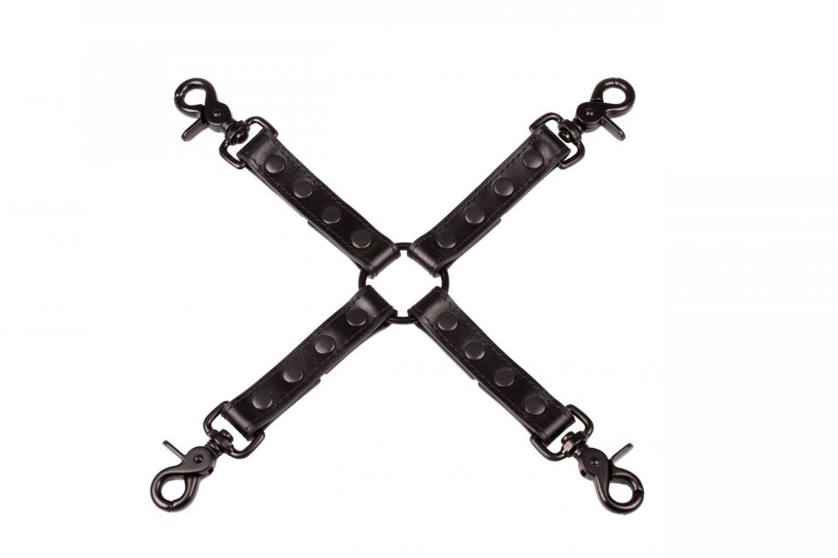 bdsm leather medium length quadruple fixation hogtie 1 scaled