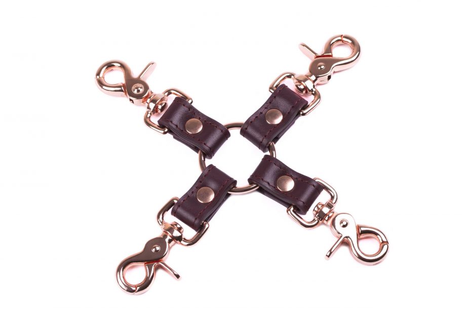 bdsm leather short quadruple fixation hogtie 1 scaled