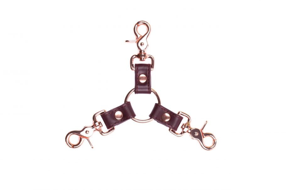 bdsm leather short triple fixation with o ring 14 scaled